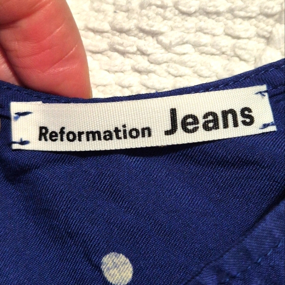 Reformation Blue Maxi Dress with Puff Cap Sleeves..SIZE:XS - Picture 4 of 16